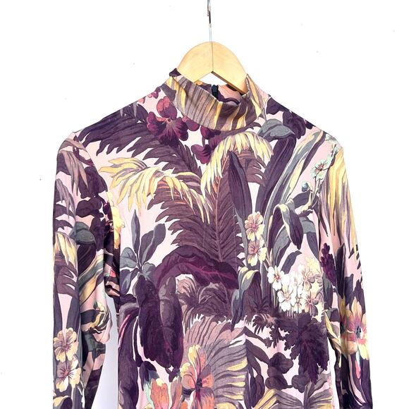 House Of Hackney Midnight Garden Long Sleeve Bodycon Midi Dress Mock Neck 12 - Picture 5 of 12